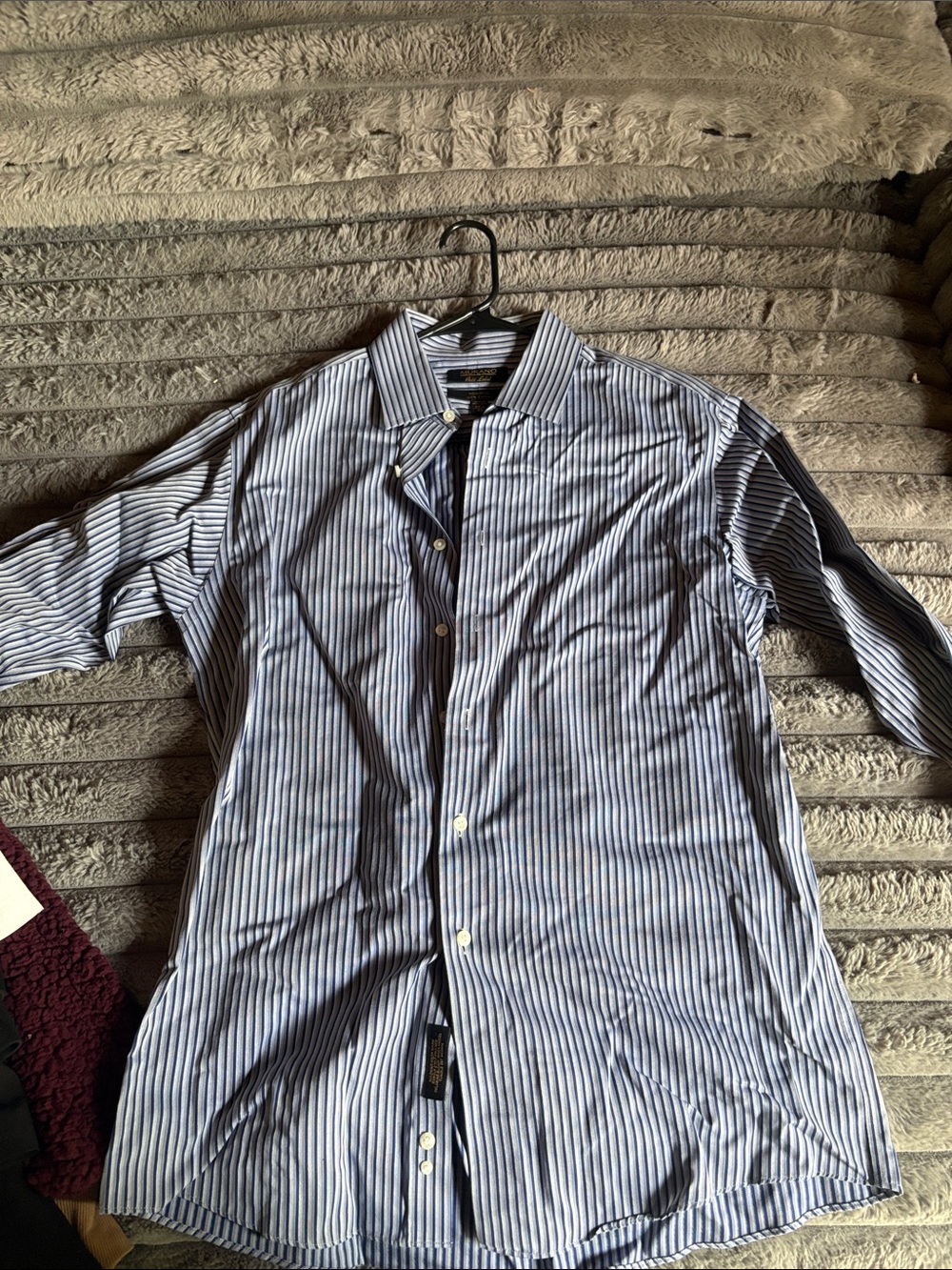 Murano Navy and White Striped Dress Shirt